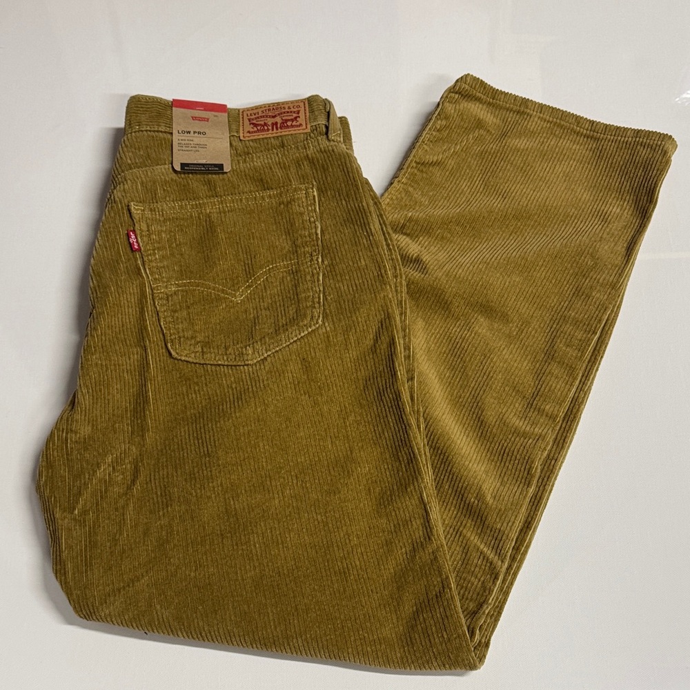 Levis Corduroy Pants Womens 31 30 Tan Low Pro